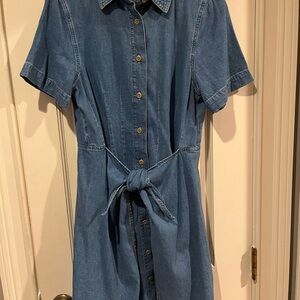 Madewell Blue Denim Mini Shirt Dress